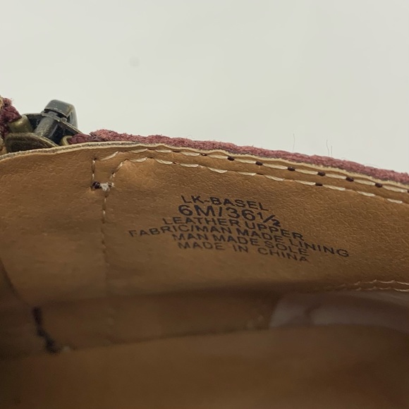 Lucky Brand Basel Snakeskin Print Double Zipper Booties Ankle Boot Maroon Hue - Picture 13 of 14